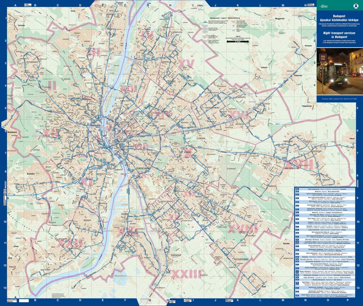 budapest éjszakai busz térkép