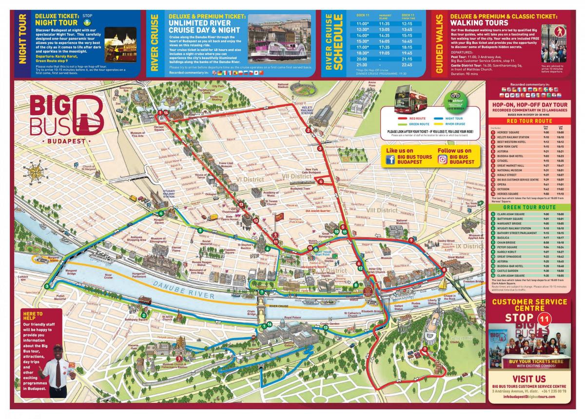 budapest nagy busz-túra térkép