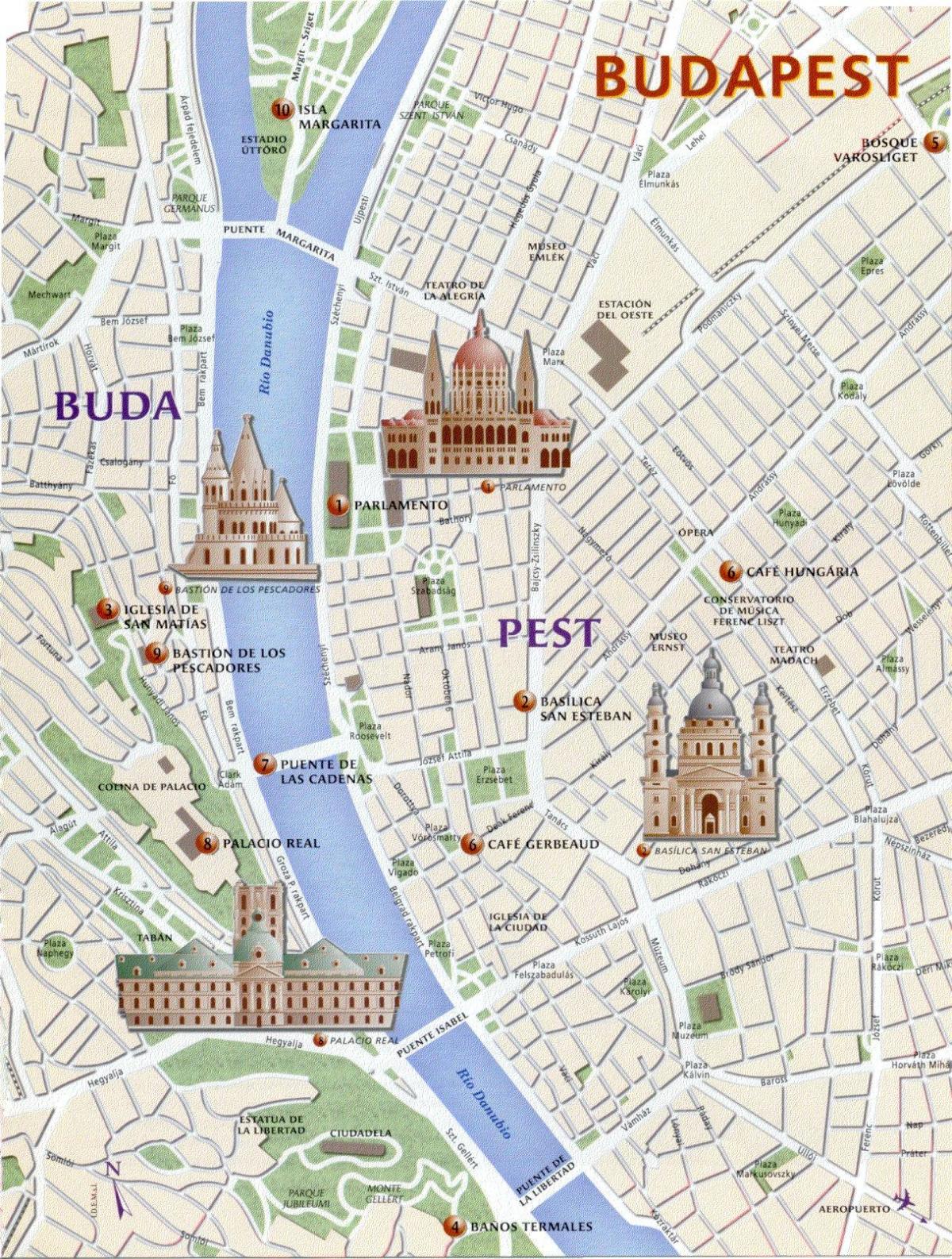 budapest látnivalók térkép