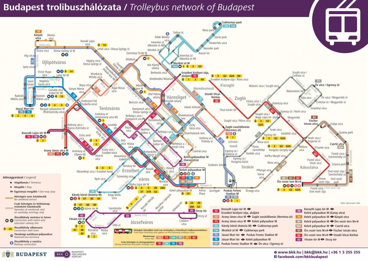 térkép budapesti trolibusz