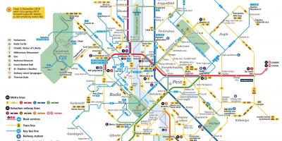 Térkép a budapesti tömegközlekedés
