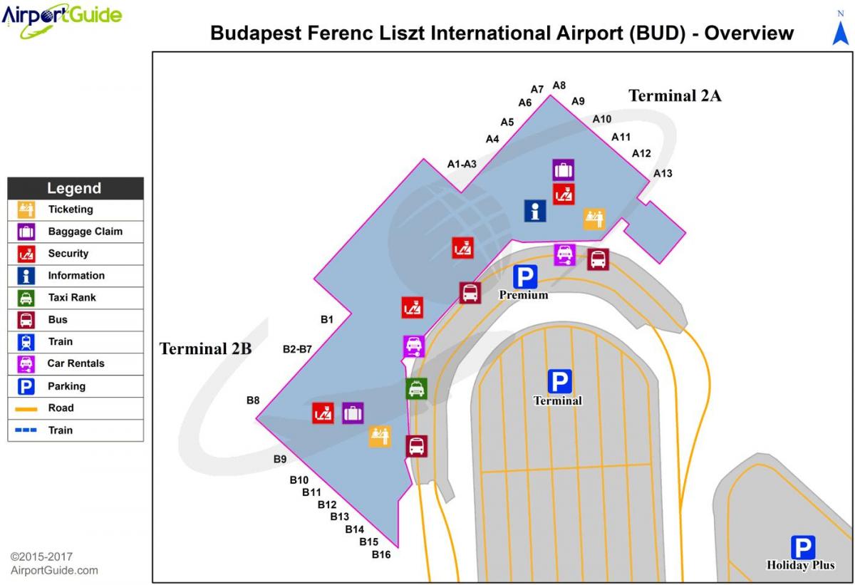 a budapest airport térkép terminál 2a