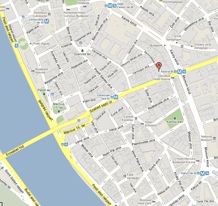 térkép budapest hostel
