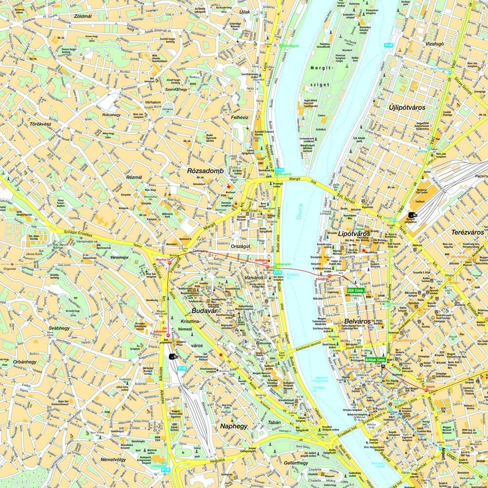 budapest térkép, környező terület