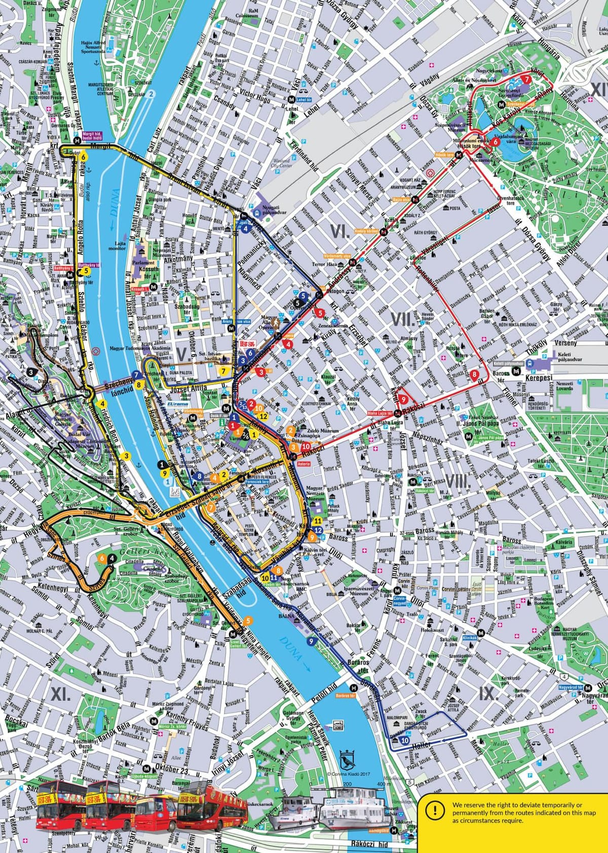 budapest, hop on hop off busz térkép