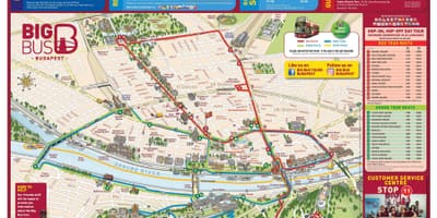 Budapest nagy busz-túra térkép