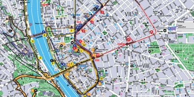 Budapest, hop on hop off busz térkép